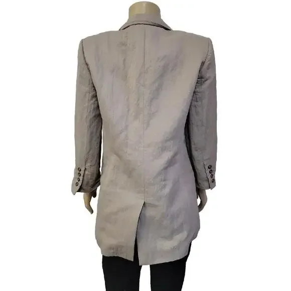 Elizabeth & James oversized boyfriend blazer Jacket TAN Size 8 Women's #003 - Picture 6 of 12